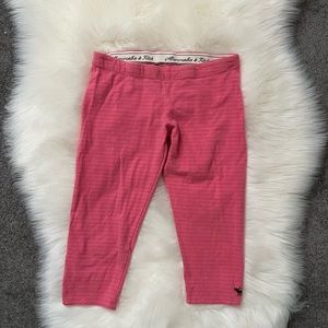 Pink Striped Abercrombie & Fitch Cropped Leggings - Size Medium